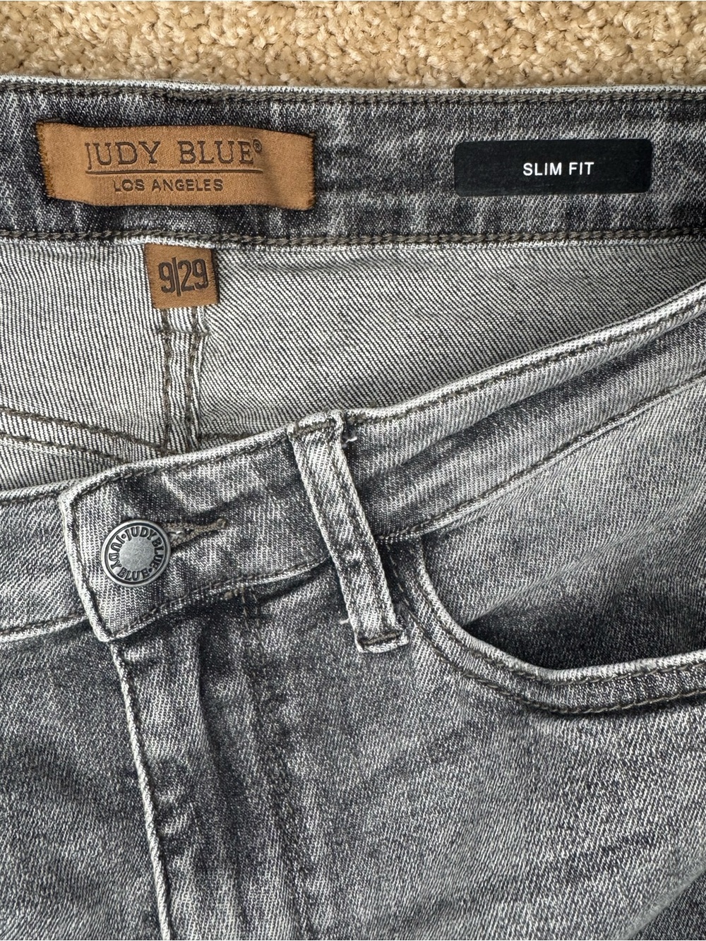 Judy Blue Jeans Womens 9/29 Gray Skinny Slim Fit Stretch Distressed Denim Casual - Picture 3 of 9